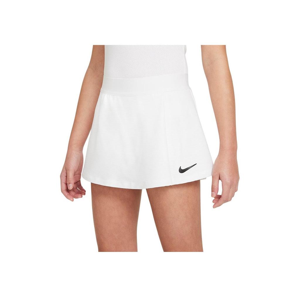 Nike Court Dri-FIT Victory Jednobarevná sukně s logem Rychleschnoucí Pohodlné Tenisové šortky Dětské šortky Bílá CV7575-100