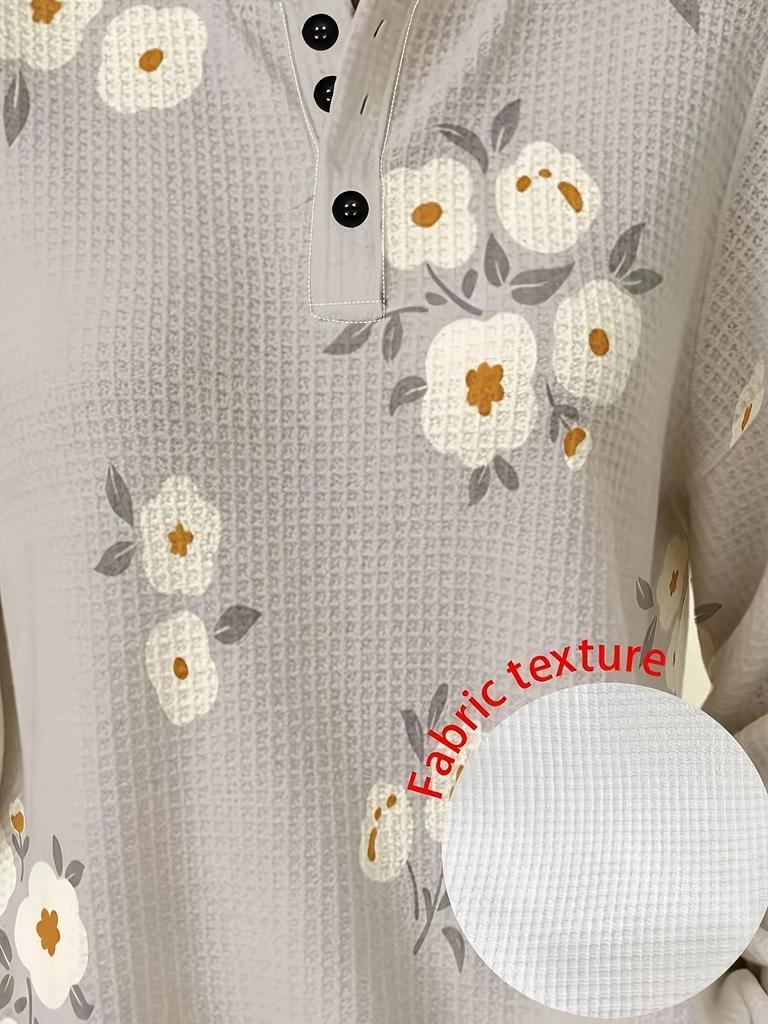Fashion gradient striped waffle button hoodie