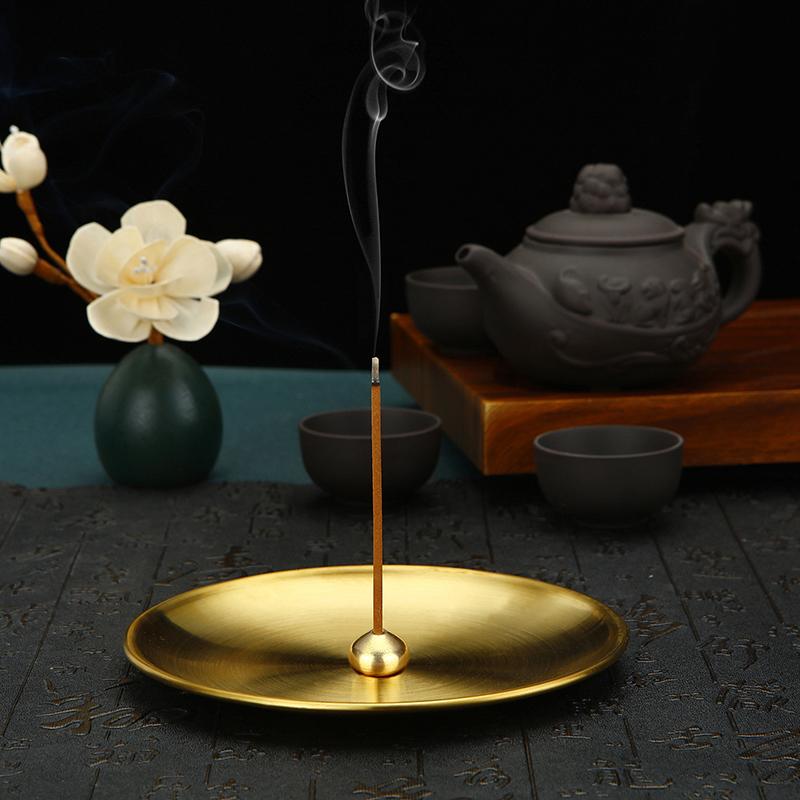 

Creative Metal Incense Burner Brass Incense Holder Incense Plate Ash Catcher Buddhism Supplies Home Decor