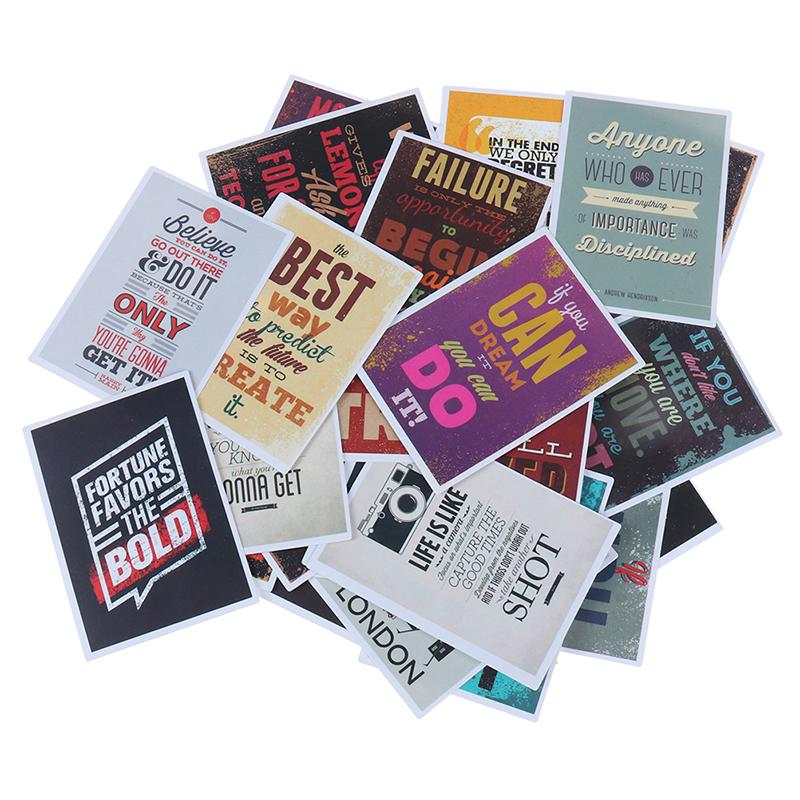 25Pcs Motivational Life Quotes Diary Stickers Skateboard Laptop Luggage Decals