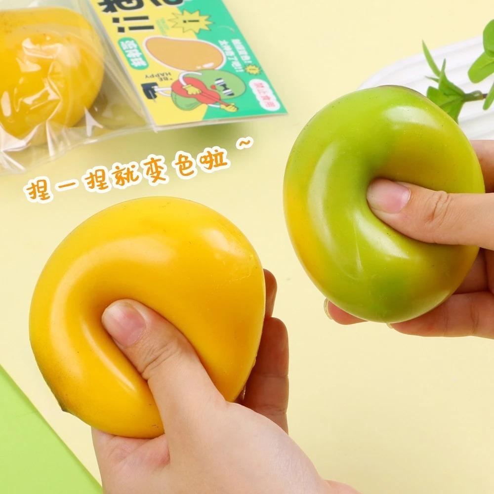 Giocattolo da Spremere Mango che Matura con la Manipolazione Pallina Morbida Squishy a Cambiamento di Colore Attivato dal Calore Giocattolo Mini Antistress di Tendenza