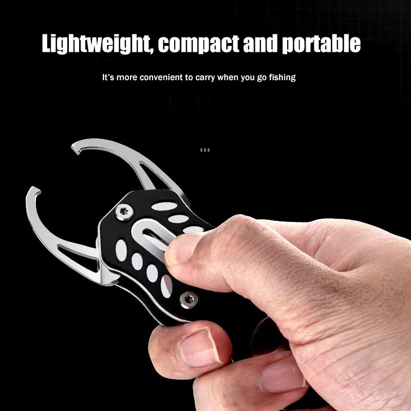 Mini Fish Lip Grabber with Secure Lanyard Stainless Steel Designed for Efficient Fishing Adventures