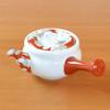 Cute and Stylish Arita Ware Teapot, Made In Japan, 270ml, Ceramic, Hanagokoro Design, with Stainless Steel Tea Strainer