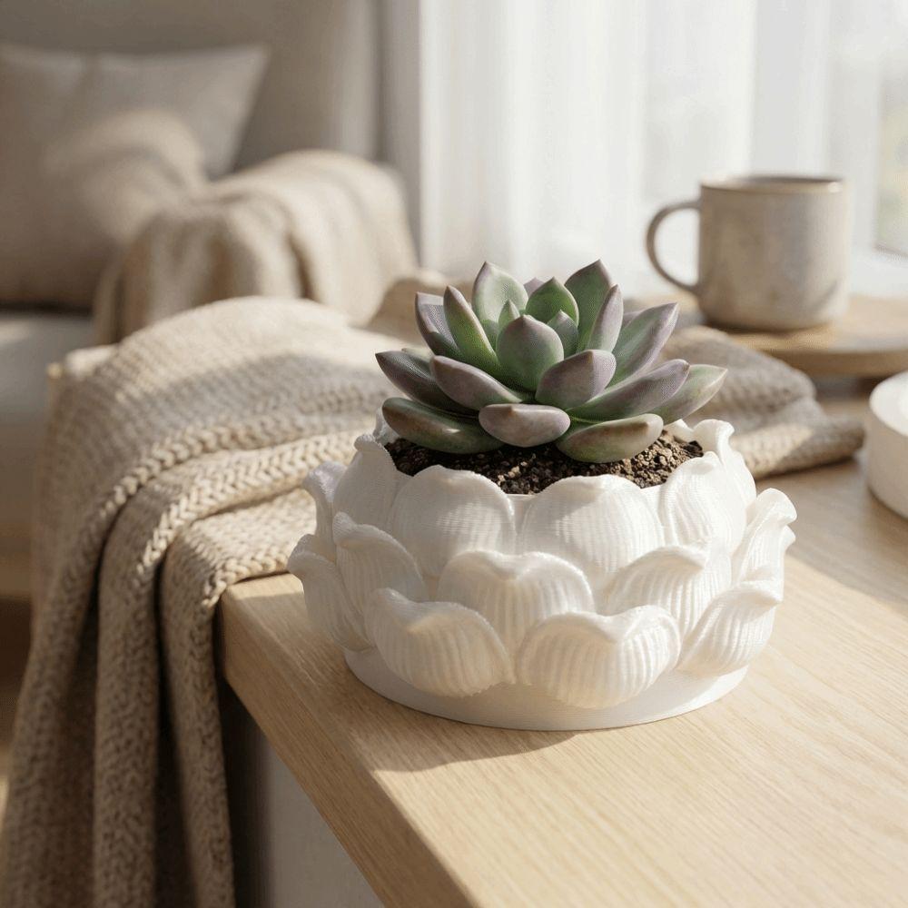 Plastic Growing Pots 3D Printed Flower Container Handmade Succulent Plant Pot  for Desktop Decor