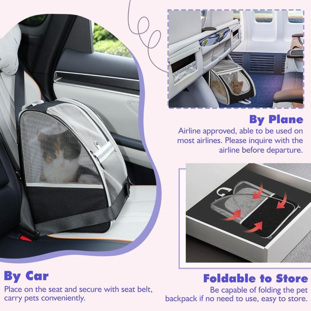 Oxford Cat Carrier Handbag Large Capacity Cat Transport Bag Safety Cat Carrier Backpack  Travel