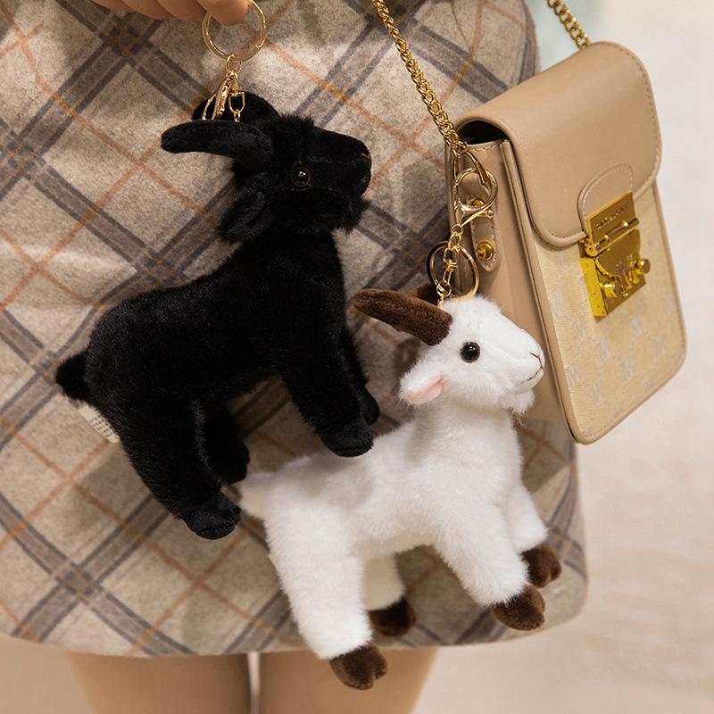 Cute Black Goat Pendant Plush Toy Doll Little Sheep Doll Girl Bag Keychain Small Pendant