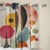 Oil Painting Abstract Vintage Geometric Window Curtains for Living Room Luxury Bedroom Curtain Kitchen Blinds Drapes Curtains