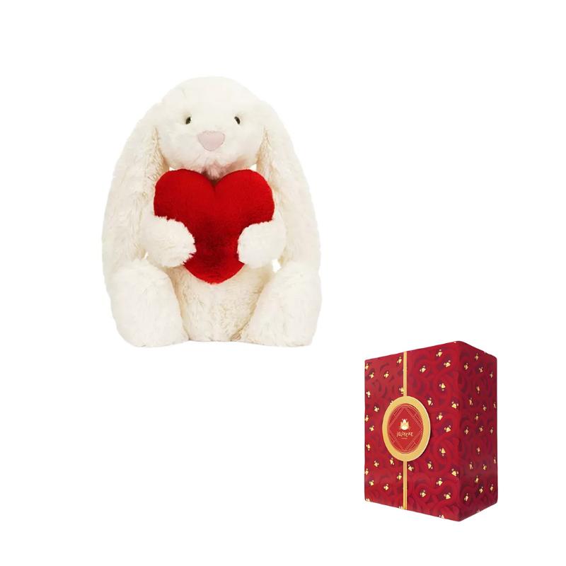 

JELLYCAT Лялька-кролик Бонні з червоним серцем до Дня святого Валентина Плюшева лялька Висота 18/31 см Year of The Snake Box Limited Edition