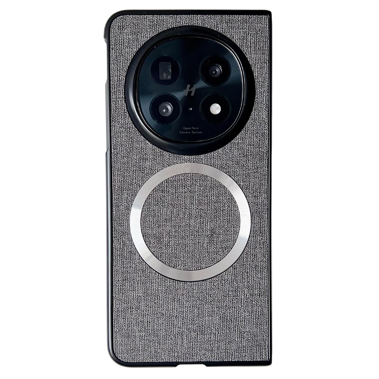 

Для чохла Oppo Find N5 5G Захисний від падінь TPU+Тканинна задня кришка телефону Сумісний з MagSafe Grey