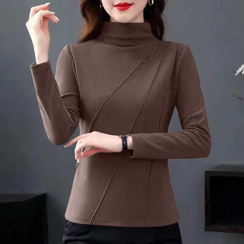 Gestrickter Pullover mit Spitze Rundhalsausschnitt Basis für Damen Langärmliger Pullover für Damen