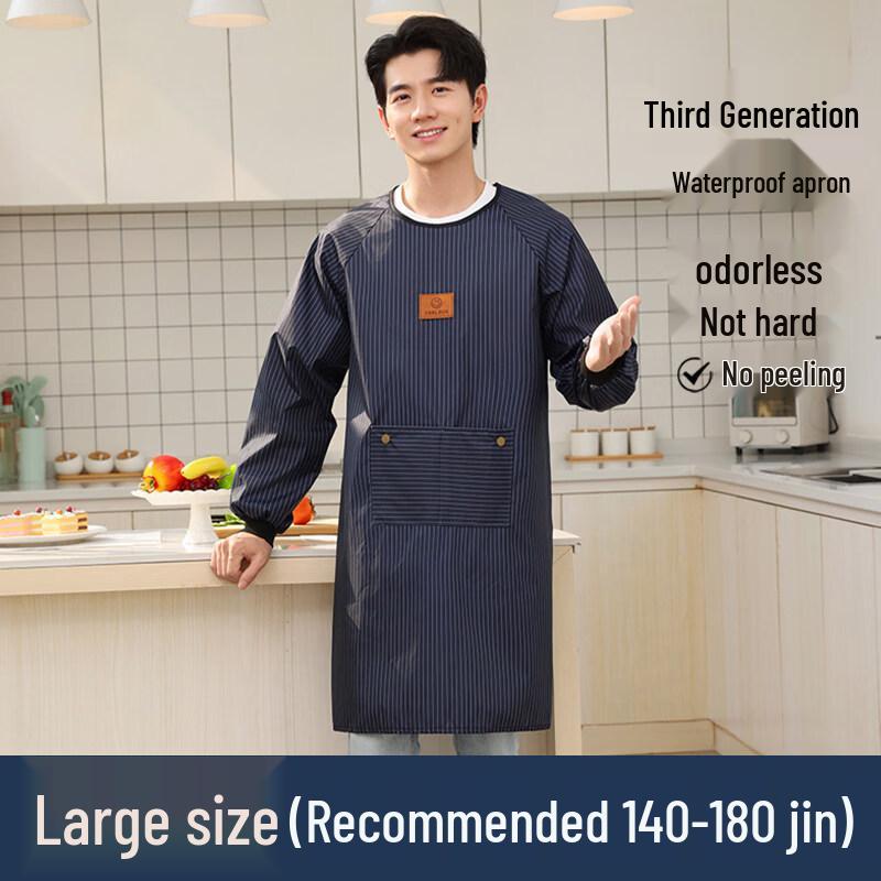 Men s Waterproof Oil-Proof Long-Sleeve Work Apron