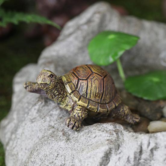 Micro Landscape Turtle Figurines Waterproof Resin Miniature Ornaments Realistic Turtle Statue for Fish Tanks Potted Plants Moss Gardens
