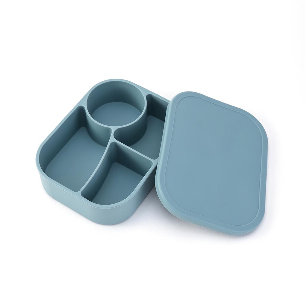 Color Kids 1 Peça Lancheira Silicone 4 Compartimentos Sem BPA Segura para Micro-ondas e Lava-louças à Prova de Vazamento Essenciais para Alimentação Bento