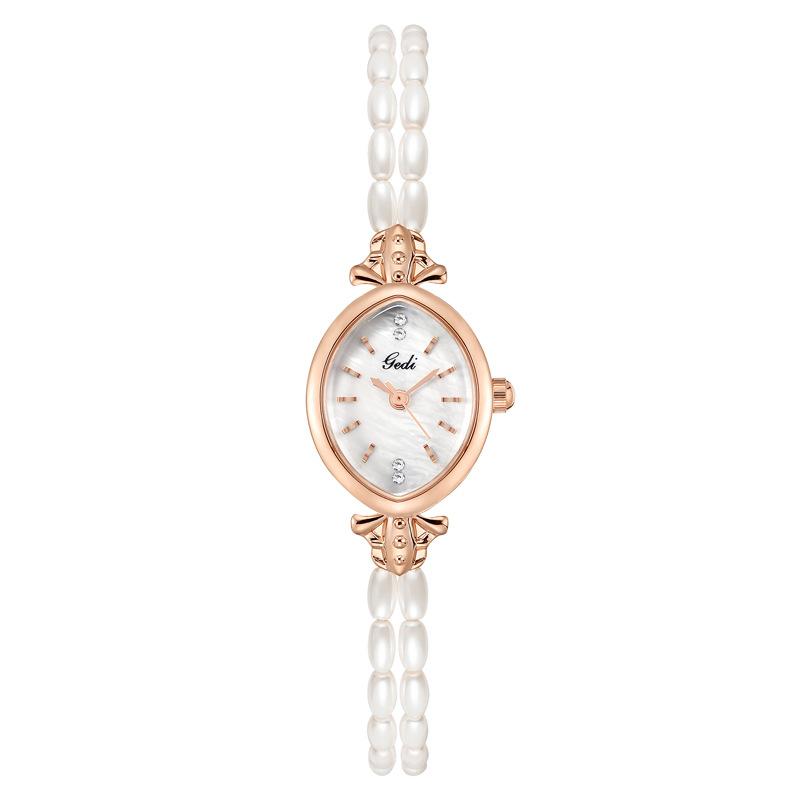 New Chinese Light Luxury Women'S Watch Niche High-End Chinese Style Bracelet Watch Women'S Bead Oval Small Plate Watch