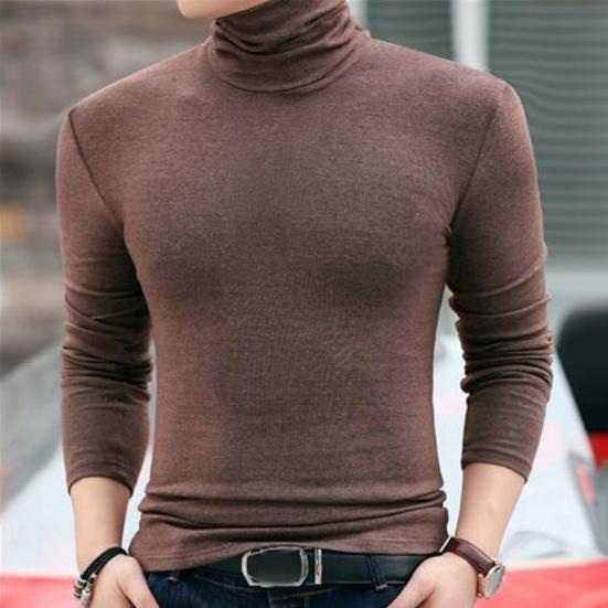 Męski golf z długim rękawem, bazowa koszulka, dopasowany sweter, casualowy, ciepły t-shirt na jesień zimę, do noszenia na co dzień, do domu, do biura