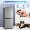 106L Energy-Saving Mini Fridge, 60L Fridge and 46L Freezing Machine, 7 Temperature Settings, Silver Color Door, Black Body, Led Lighting, Adjustable