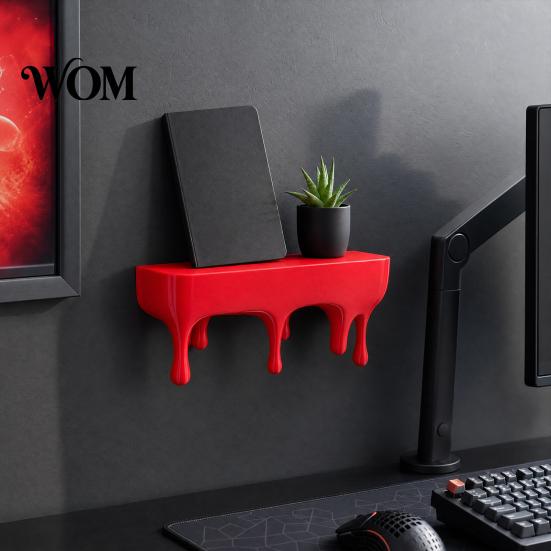 Dripping Floating Shelf Melting Wall Shelf, 3D Printed Fun Creative Decor Display for Home Storage Living Room Matte Finish