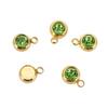 Stainless Steel Birthstone Lucky Stone Birthstone Pendant Diamond Flat Mouth Welding Ring DIY Necklace Bracelet Accessories