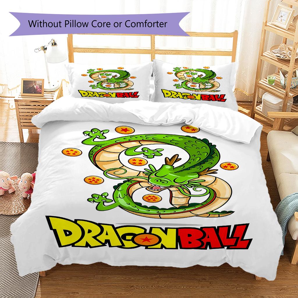 Shenron Pattern Bedding,Quilt Set Quilt Cover Pillowcase Home Birthday Gift (1 * Duvet Cover + 2 * Pillowcase, Without Core)