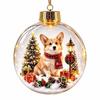 Builtin LED Christmas Ball Ornament Transparent Clear Acrylic Sphere  Office Celebration
