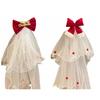 Velvet Christmas Veil Headband Mesh Bow Veil Creative Bridal Tulle  Birthday Headdress