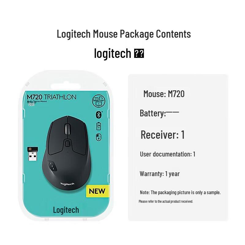 Logitech M720 Wireless Bluetooth Dual-Mode Mouse