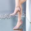 New Shiny Temperament Design High Heels Increase Height and Show Long Legs Versatile Outer Sandals