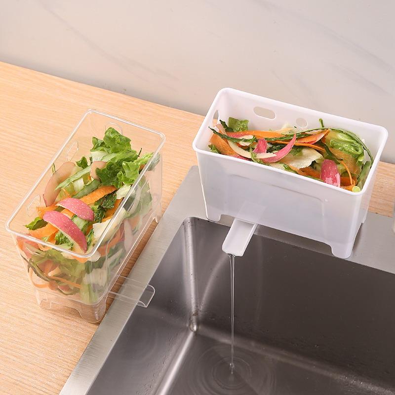 Table Top Trash Can Mini Home Kitchen Waste Storage Box Sink Drain Basket Dry Wet Separation Filtration Magical