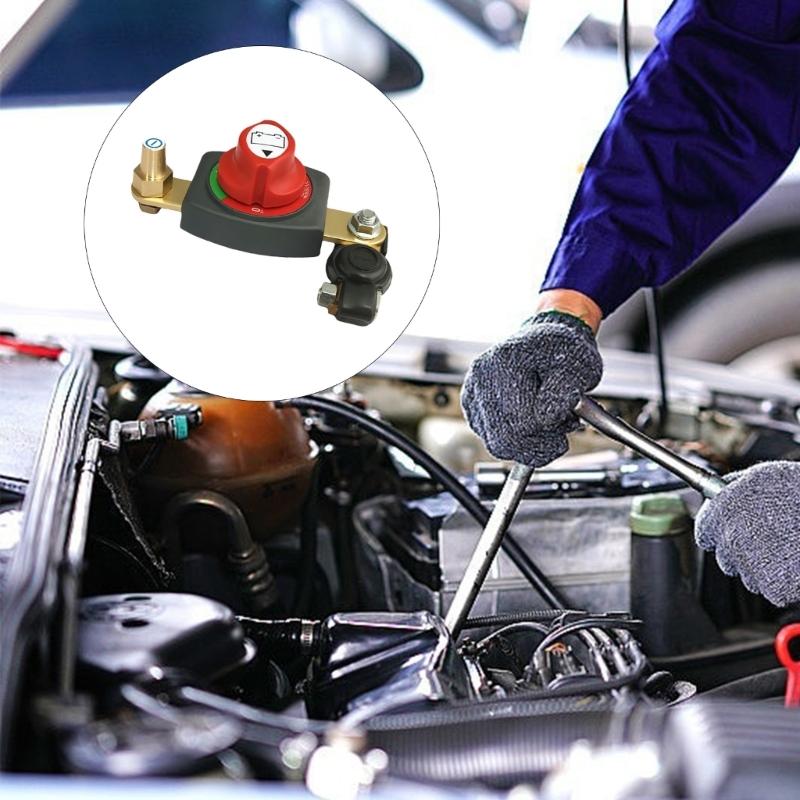 High Current 250A Brass Battery Disconnect Switches for Automotive Marine Motorhome Applications Featuring Easy Tool Free Installation and Corrosion