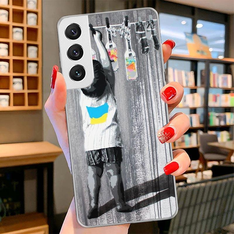 Street Art Banksy Graffiti Cover Phone Case For Samsung Galaxy S26 S25 Edge S24 Ultra S23 S22 Plus S21 S20 FE Soft Fundas Shell