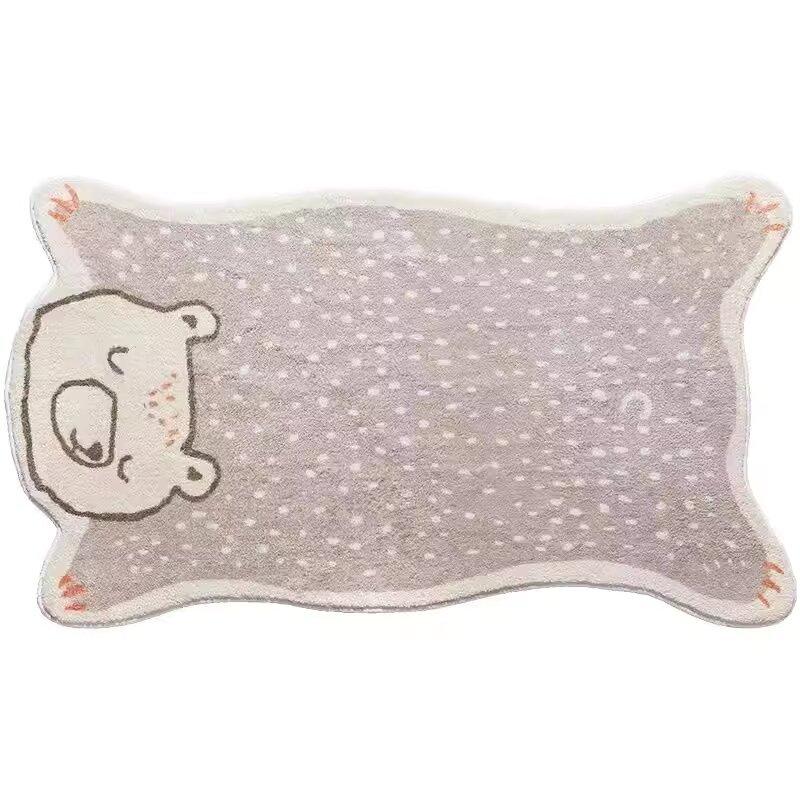 Animal Printed Carpet Rugs for Living Room Tiger Lion Bear Anti Slip Bedroom Bedside Floor Mats Water Absorb Bathroom Area Rugs 60x90cm