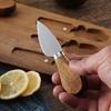 Cheese Plate Set with Natural Wood Board Knives Food-Grade Coating Moisture-Proof Semi-hard Cheese Board