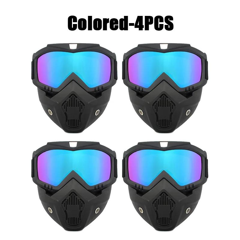 4Pcs Outdoor Sport Windproof Mask Goggle HD Motorcycle Glasses Snowboard Eyewear Riding Motocross Summer UV Protection Sunglasse