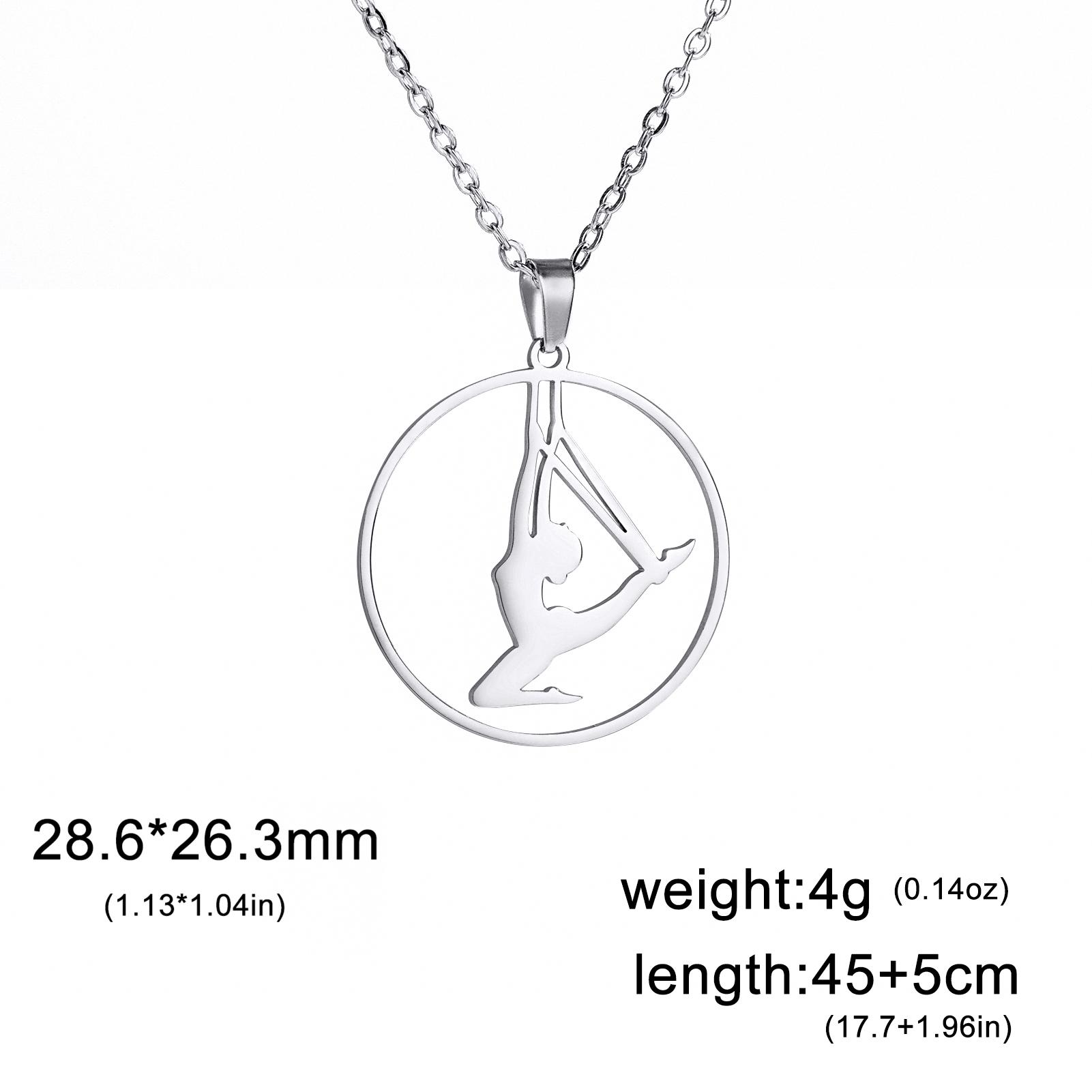 

Unift Stainless Steel Sport Women Necklace Runner Rhythmic Gymnastics Girl Silhouette Pendant Fashion Birthday Jewelry Wholesale