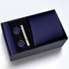 Men's Formal Tie Gift Box: Five-Piece Set with Logo, 8cm Striped Black for Weddings and Business 