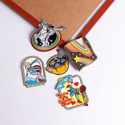 5 Pcs/pack  Fusible Embroidery Patch Iron On Patches For Clothing Thermoadhesive Patches For Jackets Jeans Backpack Ironable Sewing Patch