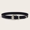 Black Vintage Decorative Rhinestone Belt Woman's Retro Style Alloy Buckle Personality Belt