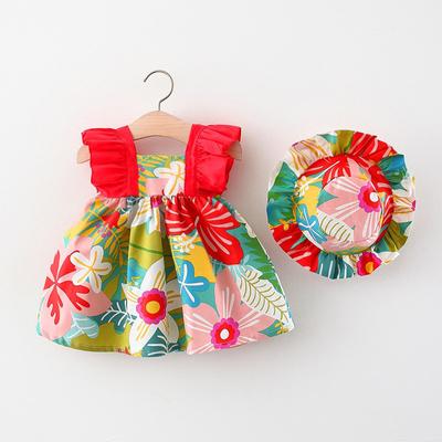 Abito estivo senza maniche per nuove ragazze per inviare cappelli gonna da spiaggia. Abiti estivi per ragazze con fiori