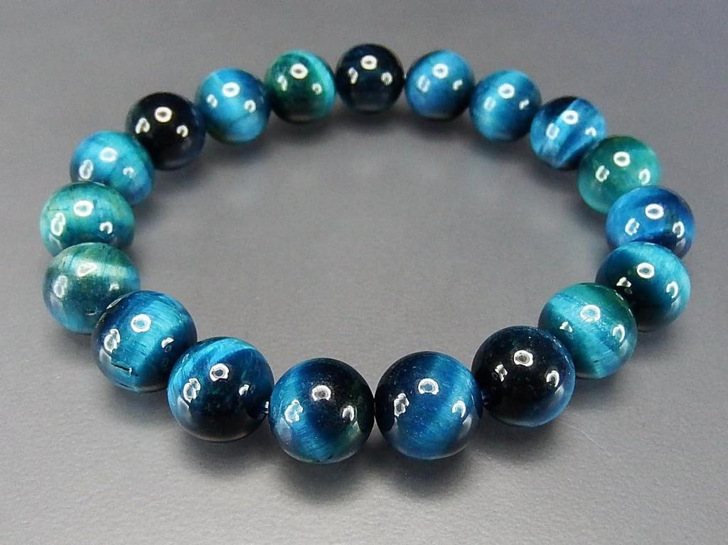 [Stone Town] Popular AA Natural Marine Blue Tiger Eye Bracelet with Approximately 10mm Beads