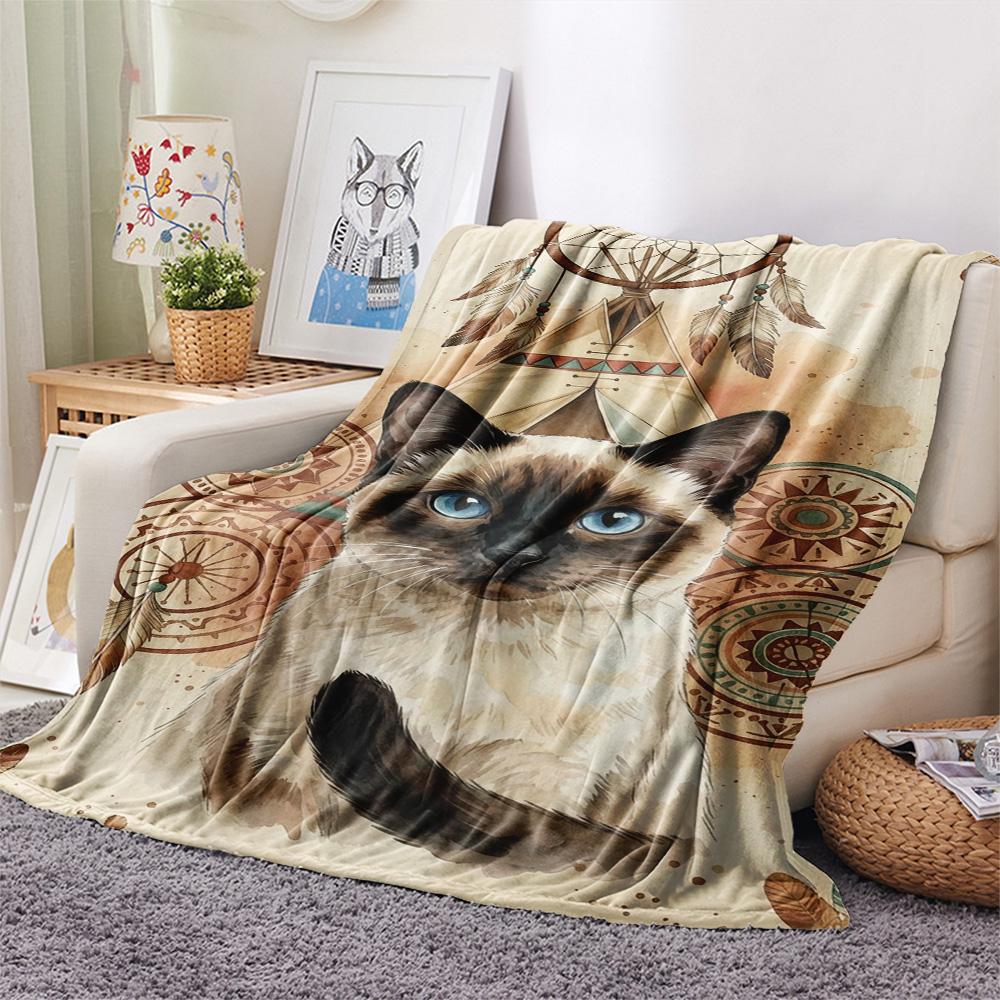 1 Peça Manta de Flanela com Estampa Tribal, Alta Qualidade, Confortável para Todas as Estações, Decoração de Casa, Calor e Conforto
