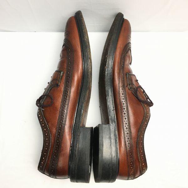70s80s USA Made Vintage Dexter Long Wingtip Business Shoes Brown Size 10.5C Men’s(USED)