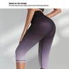 Women High Waist   Pants Gradient Black Buttock Lifting Legs Slimming Fitness Tight Cropped Trousers
