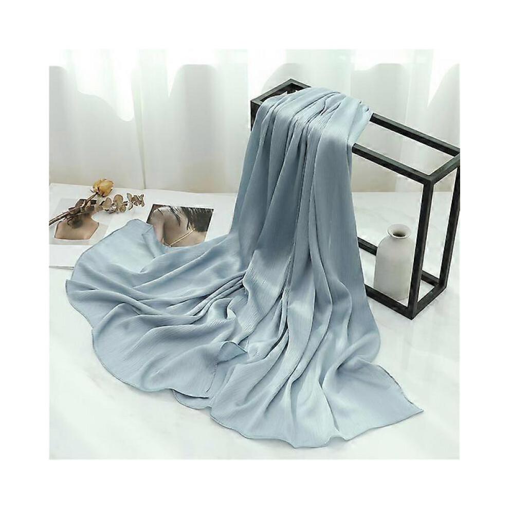 (180x70CM,TH35-10)Luxuriöser, einfarbiger Hijab-Schal für Damen, Turban, muslimisches Stirnband, Chiffon-Knitter-Bandana, Wickelschal, modischer Schal, Foulard, Neuheit 2023