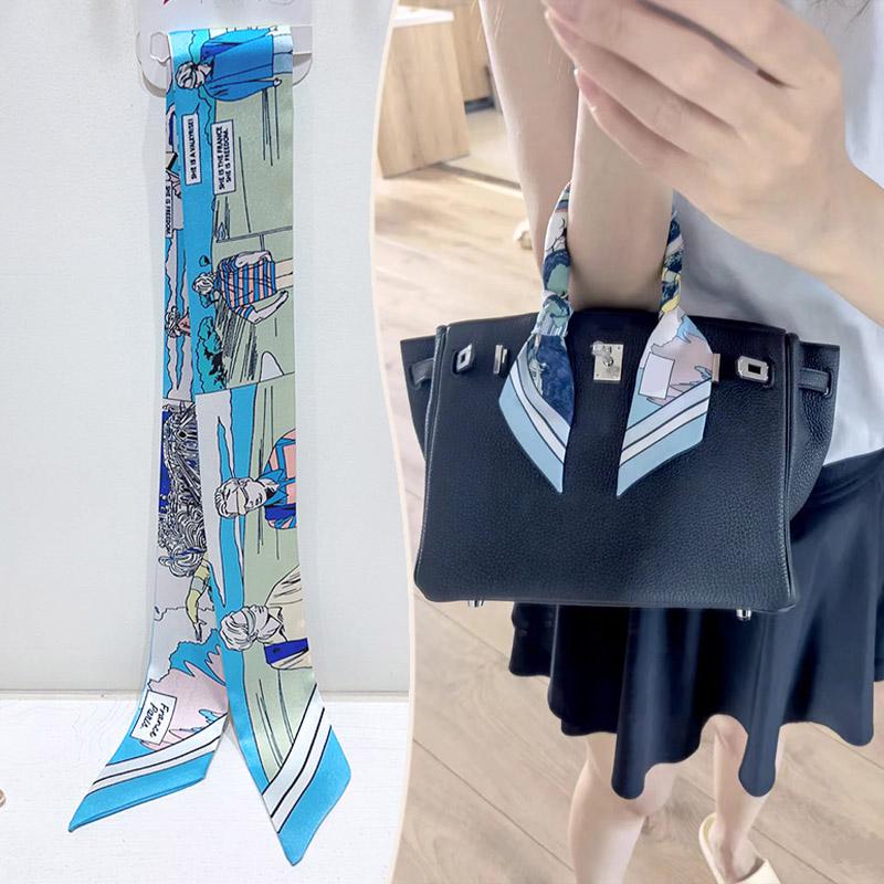 2024 Trendy Silk-Style Scarf Handle Wrap for Bags