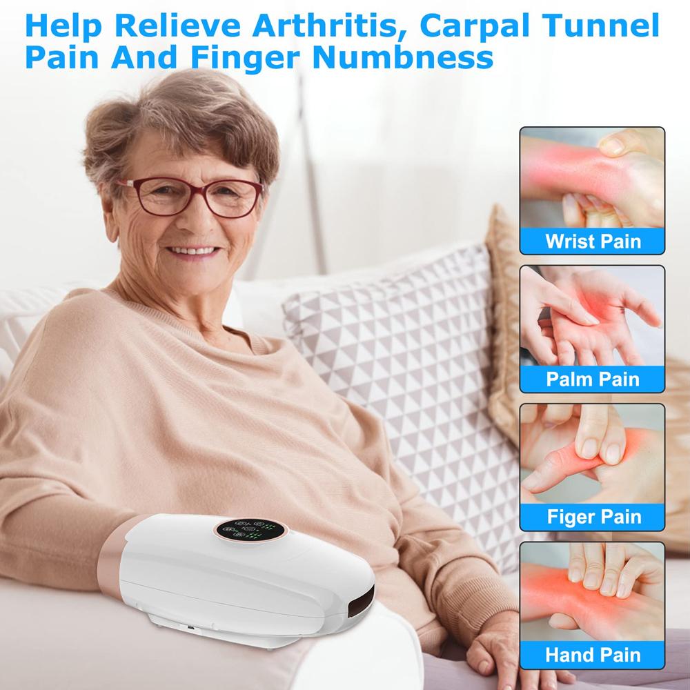 Electric Hand Massager For Arthritis Wrist Finger Massager With Heat Air Compression Therapy For Pain Relief Hand Massage Relax