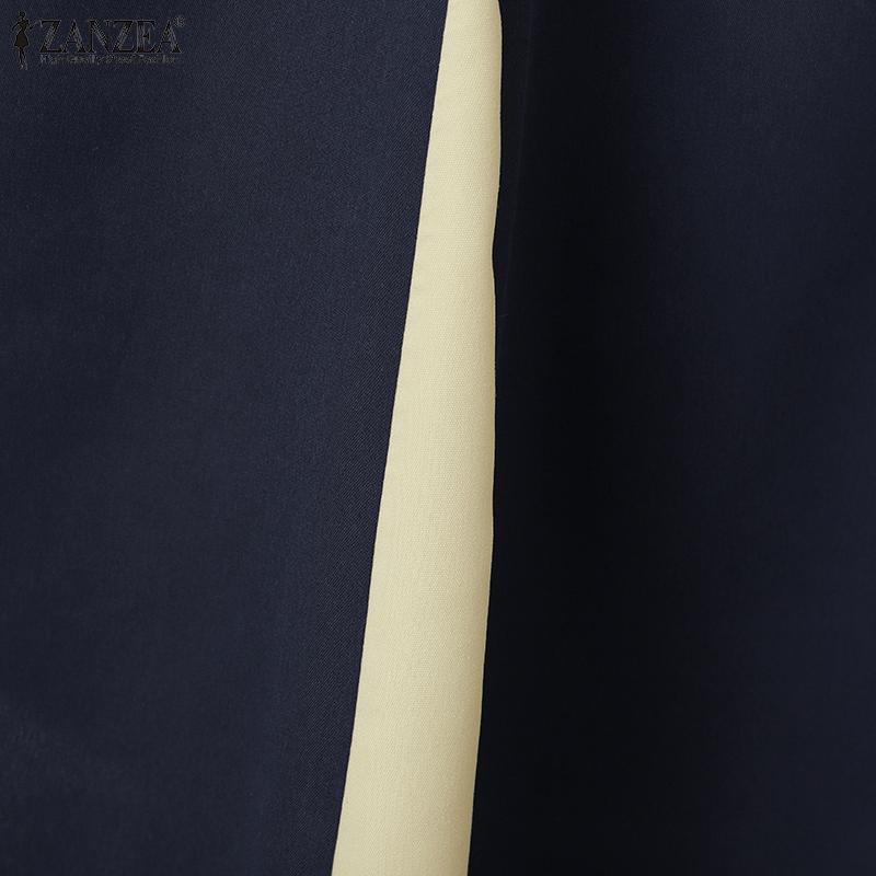 ZANZEA Women Summer Round Neck Casual Short Sleeve A-line Dress