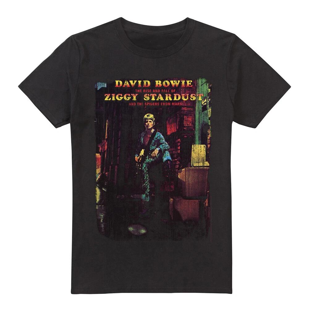 David Bowie Ziggy Stardust Album 100% Cotton T-shirt Mens Tees Top S-2XL, Black S