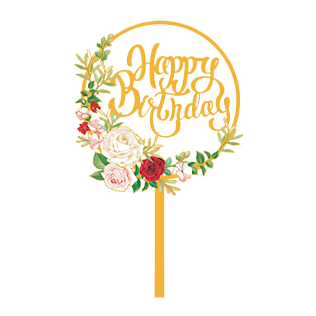 Elegant Happy Birthday Cake Topper For Party Decoration Birthday Cake Toppers Birthday Party Acrylic