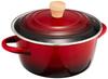 Wahei Freiz Enamel Pot with Lid for and Jam 20cm Red with Lid IH Compatible Lubani Pot-au-feu RA-9790