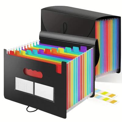 Rainbow 12-24-37Pocket Expanding File - A4 Accordion Folder, Portable Document/Bill/Receipt Holder for Organizing